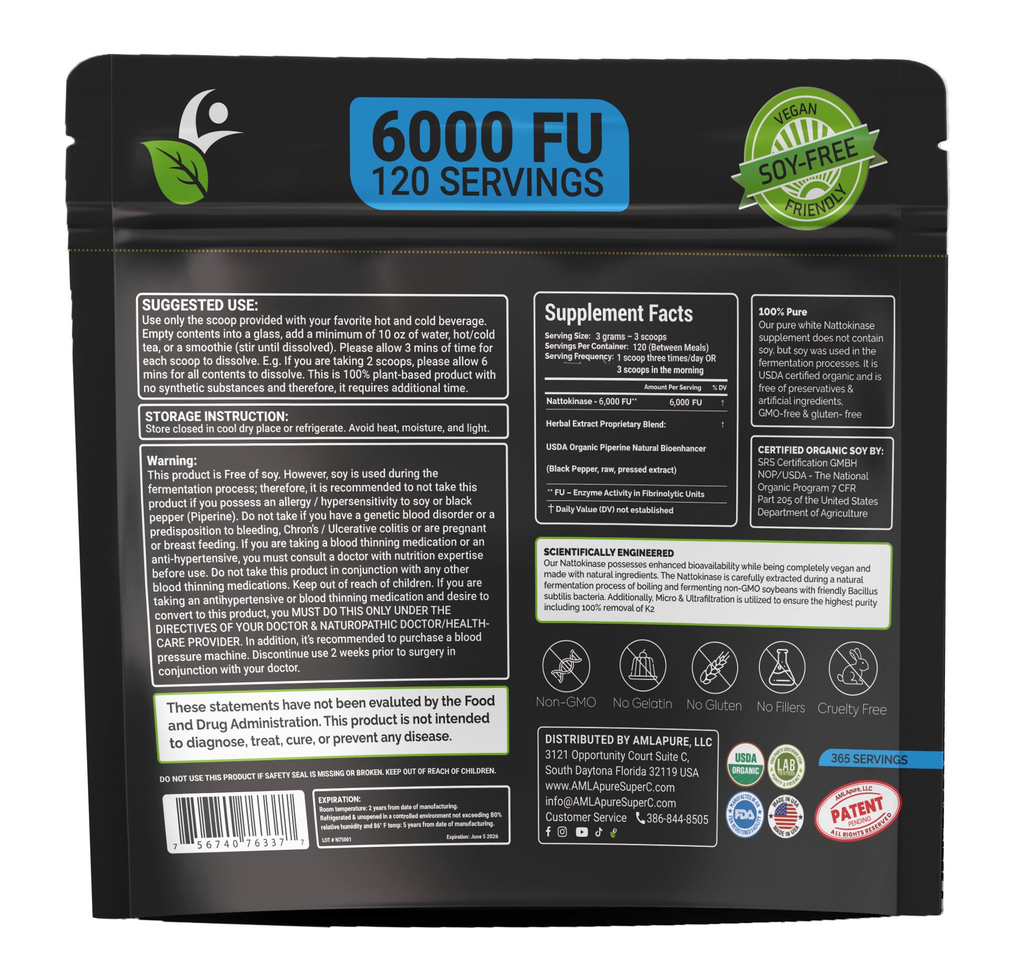 6000 FU Vegan Nattokinase - Advanced Circulatory Support